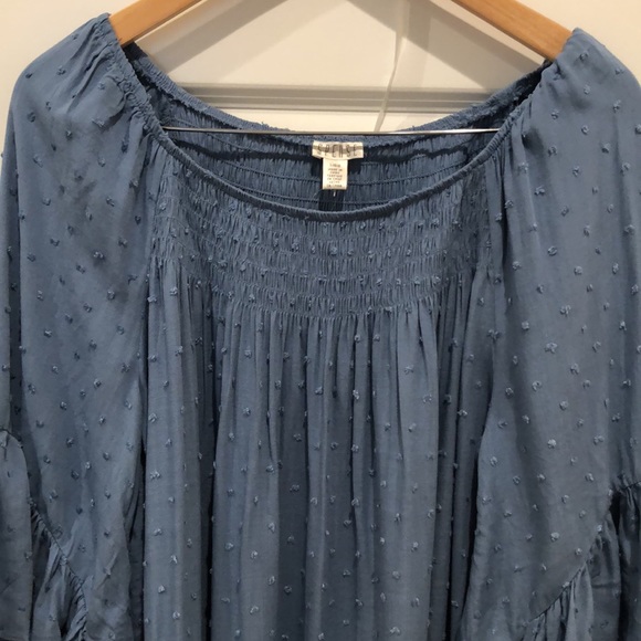 NWT Spense Women's Peasant Blouse Blue Size Large - Picture 3 of 13